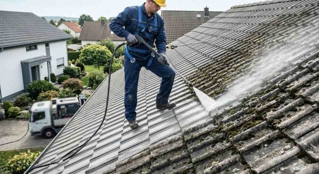 Mycie dachu z mchu w Szczecinie — usuwanie porostów z dachówki
